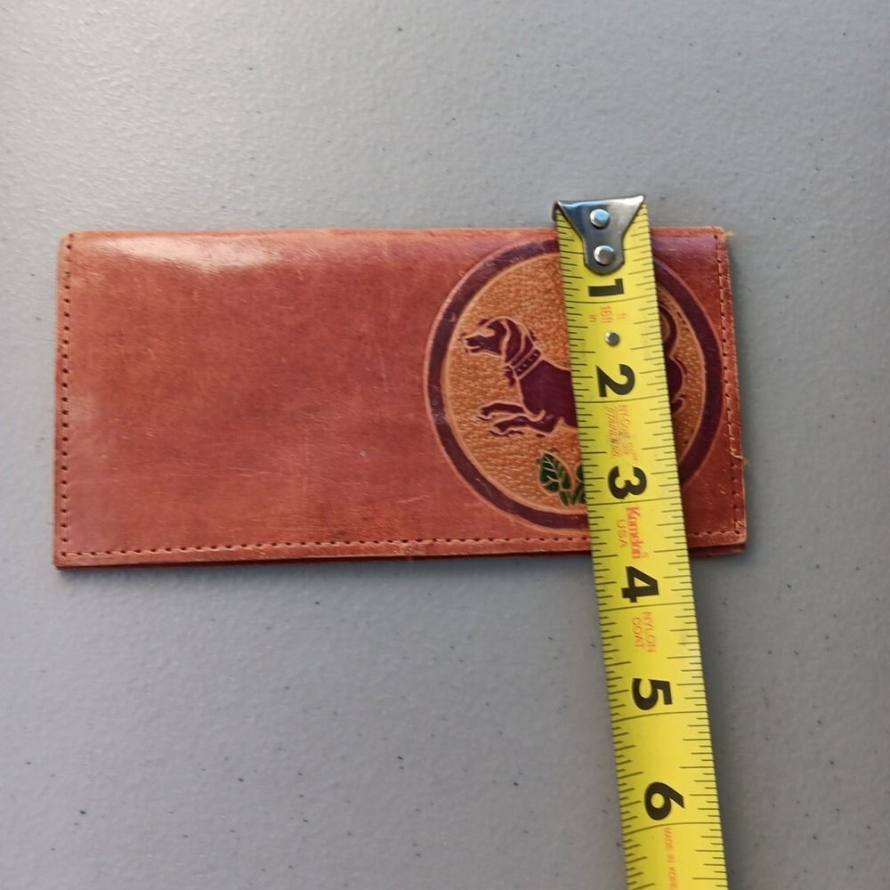VTG‎ Hand Tooled Leather Wallet Billfold Bifold Coupon Holder Wiener Dog Crafted - Picture 6 of 8